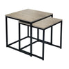 ITY International - Set of 2 Nesting Tables MDF and Metal, Black and Taupe Grey - 64-20247 - Mounts For Less