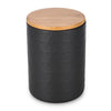 ITY International - Set of 3 Airtight Ceramic Storage Jars with Bamboo Lid, Size Large, Black - 64-B517LX3 - Mounts For Less