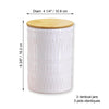 ITY International - Set of 3 Airtight Ceramic Storage Jars with Bamboo Lid, Size Large, White - 64-B514LX3 - Mounts For Less