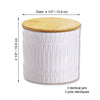 ITY International - Set of 3 Airtight Ceramic Storage Jars with Bamboo Lid, Size Small, White - 64-B514SX3 - Mounts For Less