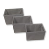 ITY International - Set of 3 Fabric Storage Baskets with Handles, Gray - 64-40140G - Mounts For Less