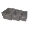ITY International - Set of 3 Fabric Storage Baskets with Handles, Gray - 64-40140G - Mounts For Less