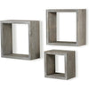 ITY International - Set of 3 Square Wooden Shelves, Taupe Grey - 64-015DG - Mounts For Less