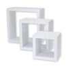 ITY International - Set of 3 Square Wooden Shelves, White - 64-015WH - Mounts For Less
