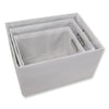 ITY International - Set of 3 Storage Baskets with Handles, White - 64-40140WH - Mounts For Less