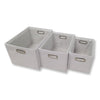 ITY International - Set of 3 Storage Baskets with Handles, White - 64-40140WH - Mounts For Less