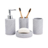 ITY International - Set of 4 Pieces of Bathroom Accessories, Made of Ceramic, Grey - 64-70333SET - Mounts For Less