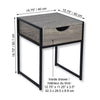 ITY International - Side Table with Drawer, Made of MDF, 15.7" x 19.7" x 15.7", Taupe Gray - 64-20270G - Mounts For Less