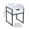 ITY International - Side Table with Drawer, Made of MDF, 15.7" x 19.7" x 15.7", White - 64-20270WH - Mounts For Less