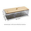 ITY International - Storage Box with Bambou Lids, 3 Compartments, 9.45" x 3.34" x 2.75", Clear - 64-10323 - Mounts For Less