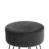 ITY International - Velvet Pouf with Metal Base, 14.5'' x 15.7'', Charcoal Grey - 64-60222DG - Mounts For Less