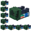 Ideal Industries Cat5e RJ45 110 Type 90 T568A/B Green Pack of 10 - 98-ZK8C-90GN-IDX10 - Mounts For Less