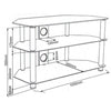 Impressions BM-105 TV Audio-Video Table With 3 Shelves In Tempered Glass - 12-0027 - Mounts For Less
