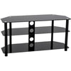 Impressions BM-105 TV Audio-Video Table With 3 Shelves In Tempered Glass - 12-0027 - Mounts For Less