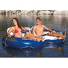 Intex - River Run Double Inflatable Pool Chair, 95.5'' x 62'', With Integrated Cooler, Blue and White - 65-185478 - Mounts For Less