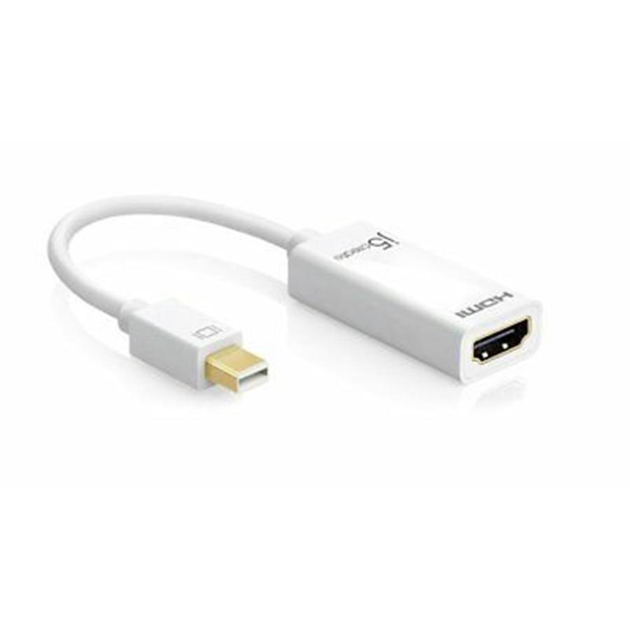 J5Create - Mini DisplayPort to HDMI 4K Adapter, White - 78-116372 - Mounts For Less