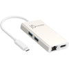 J5Create - Multi-Adapter USB Type-C, HDMI, Gigabit Ethernet and USB 3.0, White - 78-119707 - Mounts For Less