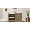 Jessar - 2 Tier Shoe Storage Cabinet, From the Baron Collection, Brown - - Mounts For Less