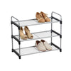 Jessar - 3 Tier Shoe Rack, Silver and Black - - Mounts For Less