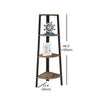 Jessar - Corner Shelving Unit with 4 Shelves, Metal Frame, From the Guilia Collection, Brown - - Mounts For Less