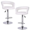 Jessar - Davis Collection Adjustable Height Swivel Stools, Set of 2, White - 76-6-01546x2 - Mounts For Less