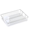 Jessar - Dish Basket with Plastic Tray and Cutlery Holder, Silver - 76-6-00804 - Mounts For Less