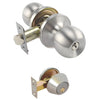 Jessar - Entrance Door Handle with Lock and Deadbolt, Silver Plated - - Mounts For Less