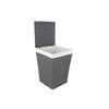 Jessar - Fabric Laundry Basket with Lid, 41X41X57 cm, Gray - 76-6-00444 - Mounts For Less
