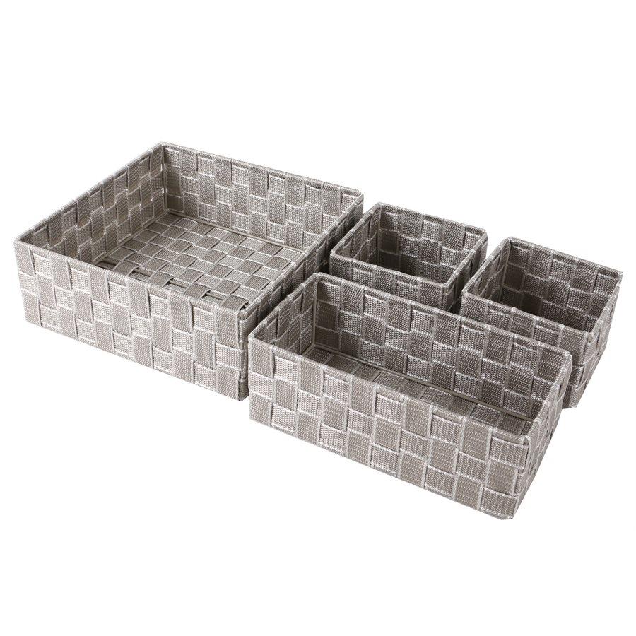 Jessar - Fabric Storage Basket, Set of 4, Light Gray - 76-6-00463 - Mounts For Less