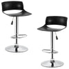 Jessar - Glamor Collection Adjustable Height Swivel Stool, Set of 2, Black - - Mounts For Less