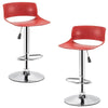 Jessar - Glamor Collection Adjustable Height Swivel Stool, Set of 2, Red - 76-6-01512x2 - Mounts For Less