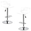 Jessar - Glamor Collection Adjustable Height Swivel Stool, Set of 2, White - - Mounts For Less