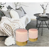 Jessar - Ottoman / Footstool, Round, From the Lounge Collection, Set of 2, Pink Velvet - - Mounts For Less