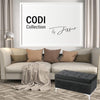 Jessar - Ottoman / Footstool on Legs, Rectangular, From the Codi Collection, Black Velvet - - Mounts For Less
