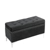 Jessar - Ottoman / Footstool on Legs, Rectangular, From the Codi Collection, Black Velvet - - Mounts For Less