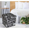 Jessar - Ottoman / Footstool with Storage, Cubic, From the Love Collection, Writing Motif - 76-6-01540 - Mounts For Less