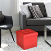 Jessar - Ottoman / Storage Footrest, Cubic, From the Austin Collection, Red - - Mounts For Less