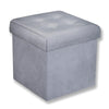 Jessar - Ottoman / Storage Footrest, Cubic, From the Gloria Collection, Velvet Grey - 76-6-01520 - Mounts For Less