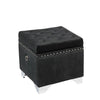 Jessar - Ottoman / Storage Footstool on Legs, Cubic, From the Codi Collection, Black Velvet - 76-6-01547 - Mounts For Less
