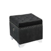 Jessar - Ottoman / Storage Footstool on Legs, Cubic, From the Codi Collection, Black Velvet - - Mounts For Less