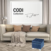 Jessar - Ottoman / Storage Footstool on Legs, Cubic, From the Codi Collection, Blue Velvet - - Mounts For Less
