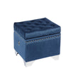 Jessar - Ottoman / Storage Footstool on Legs, Cubic, From the Codi Collection, Blue Velvet - - Mounts For Less