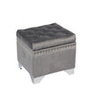 Jessar - Ottoman / Storage Footstool on Legs, Cubic, From the Codi Collection, Grey Velvet - 76-6-01548 - Mounts For Less