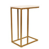 Jessar - Rectangle Side Table, 15.7"x9.8"x23.6", From the Elton Collection, Gold and White - 76-6-01601 - Mounts For Less