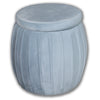 Jessar - Round Ottoman / Footstool with Storage, From the Laurence Collection, Gray Velvet - 76-6-01535 - Mounts For Less