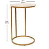 Jessar - Round Side Table, 15.7"x23.6", From the Elva Collection, Gold and White - 76-6-01602 - Mounts For Less