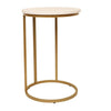 Jessar - Round Side Table, 15.7"x23.6", From the Elva Collection, Gold and White - 76-6-01602 - Mounts For Less