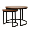 Jessar - Set of 2 Round Coffee Tables, From the Bali Collection, Brown Wood Grain - 76-6-01581 - Mounts For Less