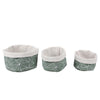 Jessar - Set of 3 Collapsible Fabric Storage Basket, Green - 76-6-00283 - Mounts For Less