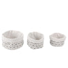 Jessar - Set of 3 Collapsible Fabric Storage Basket, White - 76-6-00491 - Mounts For Less